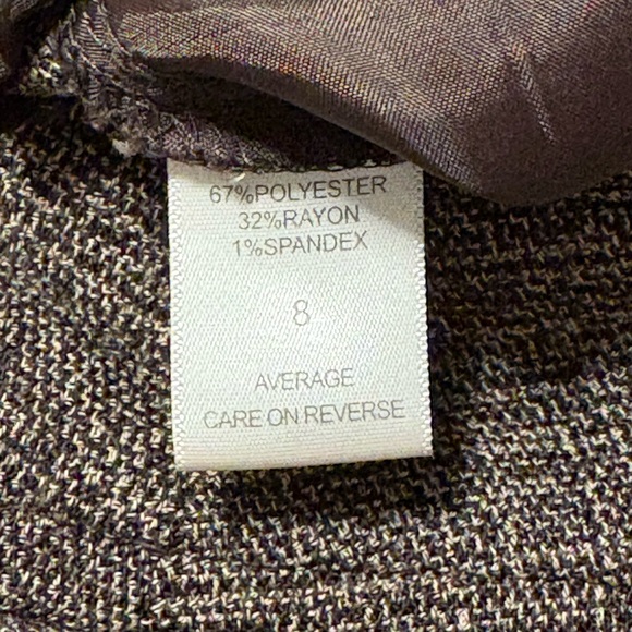 NY & Co 7th Avenue Suiting Collection Tweed Trousers Brown Wide Leg Stretch Work - Picture 8 of 10